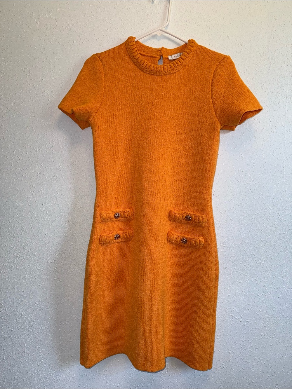 Endless Rose Pumpkin-Orange Short-Sleeve Knit Mini Dress